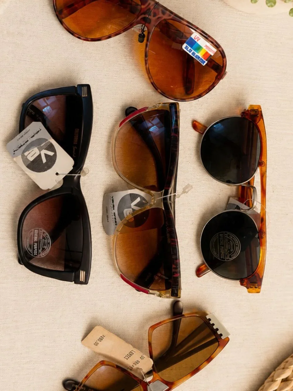 Lot of 5 Vintage New Old Stock Sunglasses NWT 1980s–1990s Bellflower Records